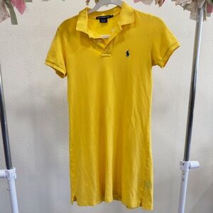 Ralph Lauren Sport Lemon Yellow Mesh Pique Shirt Dress Small